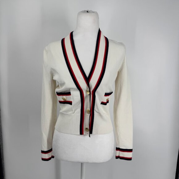 Ted Baker Skilarr Striped-Trim Cardigan Size 0 - Picture 5 of 14